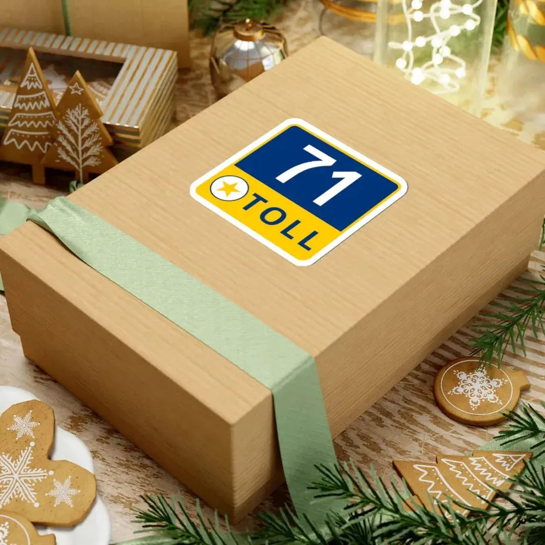 71 Toll Lane free (Texas) (Road Sign) STICKER Vinyl Kiss-Cut Decal - The Sticker Space