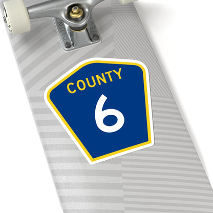 County 6 MN (Minnesota) (Road Sign) STICKER Vinyl Kiss-Cut Decal
