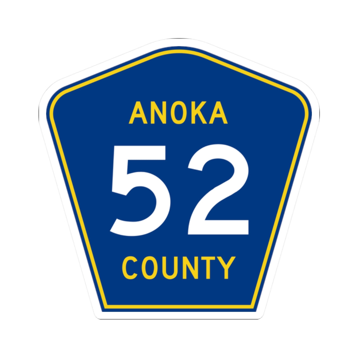 Anoka County 52 (Minnesota) (Road Sign) STICKER Vinyl Kiss-Cut Decal