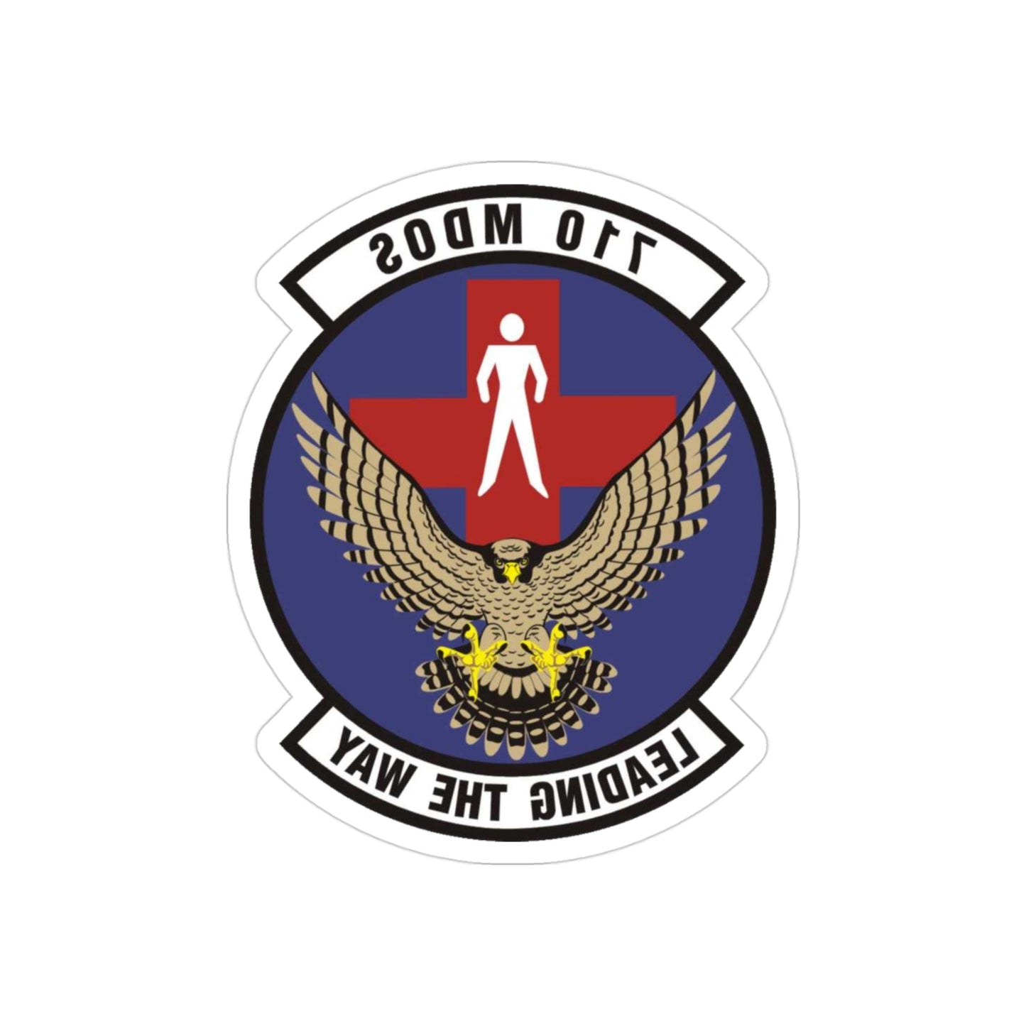 710th Medical Operations Squadron (U.S. Air Force) REVERSE PRINT Transparent STICKER-3" × 3"-The Sticker Space