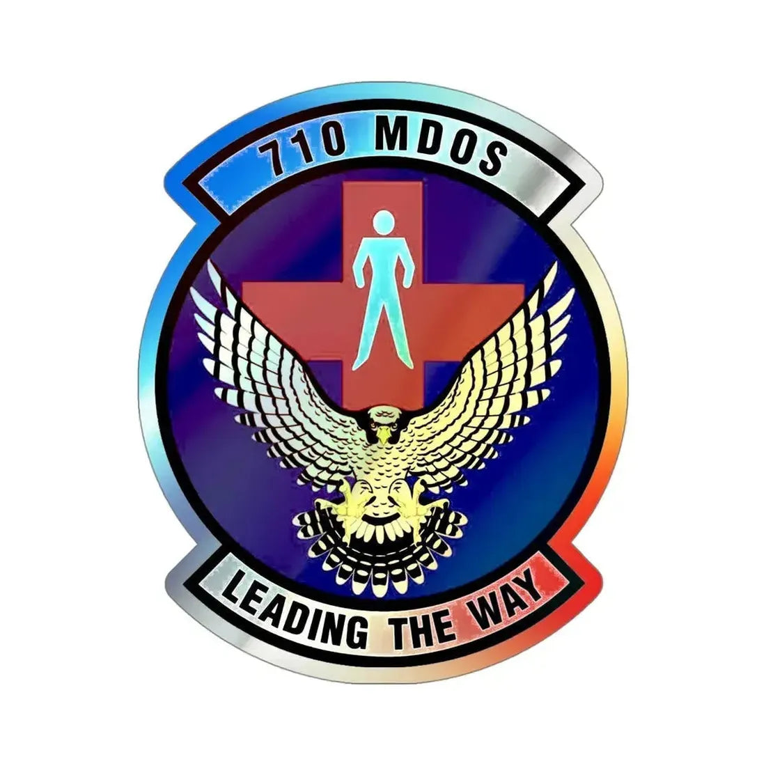 710th Medical Operations Squadron (U.S. Air Force) Holographic STICKER Die-Cut Vinyl Decal 4 Inch Holographic - The Sticker Space