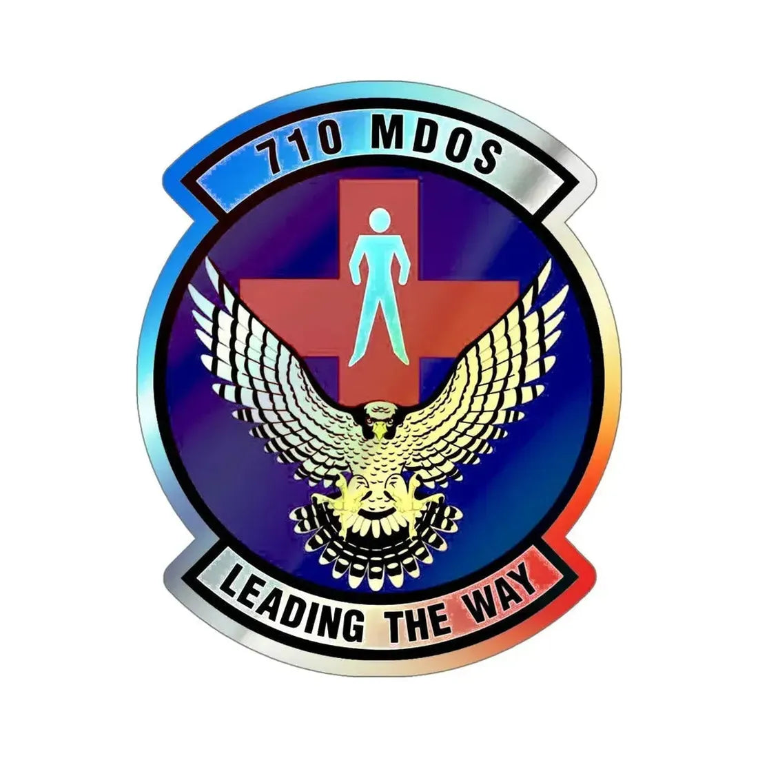 710th Medical Operations Squadron (U.S. Air Force) Holographic STICKER Die-Cut Vinyl Decal 5 Inch Holographic - The Sticker Space