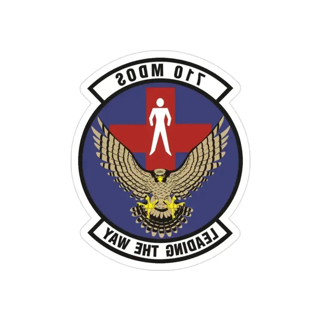 710th Medical Operations Squadron (U.S. Air Force) REVERSE PRINT Transparent Die-Cut STICKER 3 Inch Die-Cut Transparent - The Sticker Space