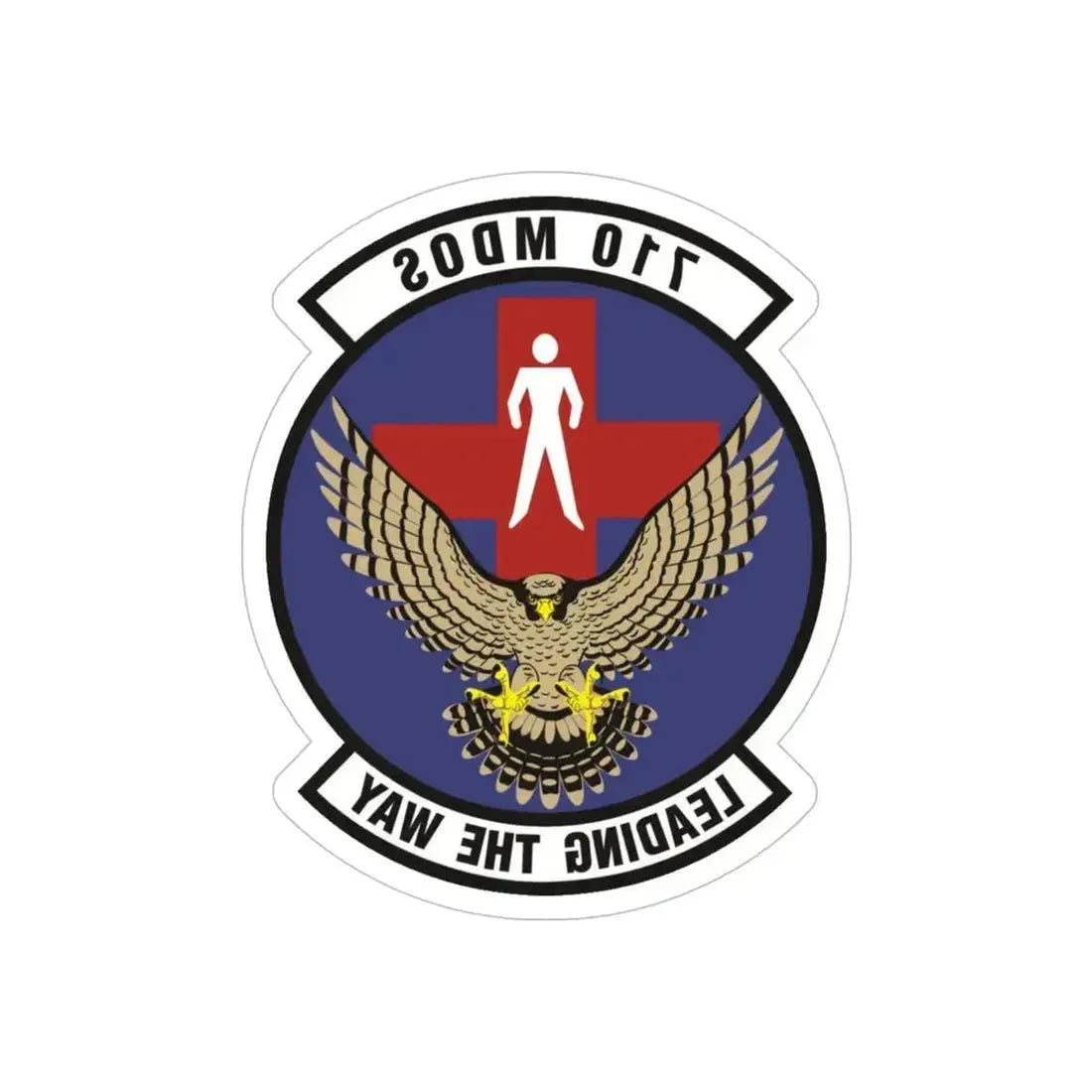 710th Medical Operations Squadron (U.S. Air Force) REVERSE PRINT Transparent Die-Cut STICKER 5 Inch Die-Cut Transparent - The Sticker Space