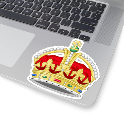 1901 pattern Tudor Crown original colours 3D (United Kingdom) (Coat of Arms) STICKER Vinyl Kiss-Cut Decal