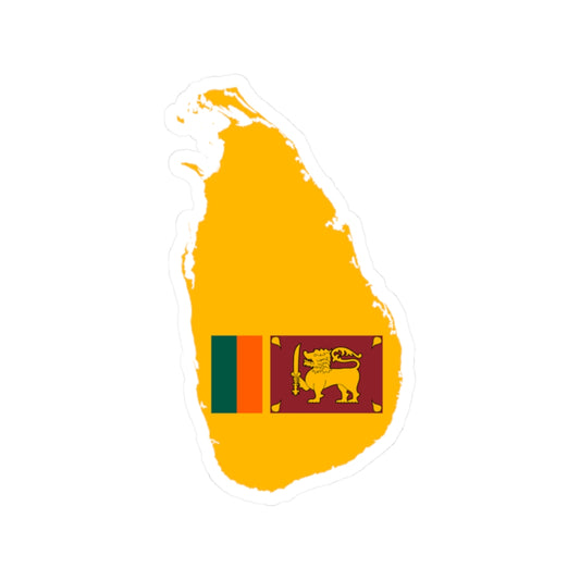Sri Lanka Map Flag (Sri Lanka) STICKER Vinyl Kiss-Cut Decal