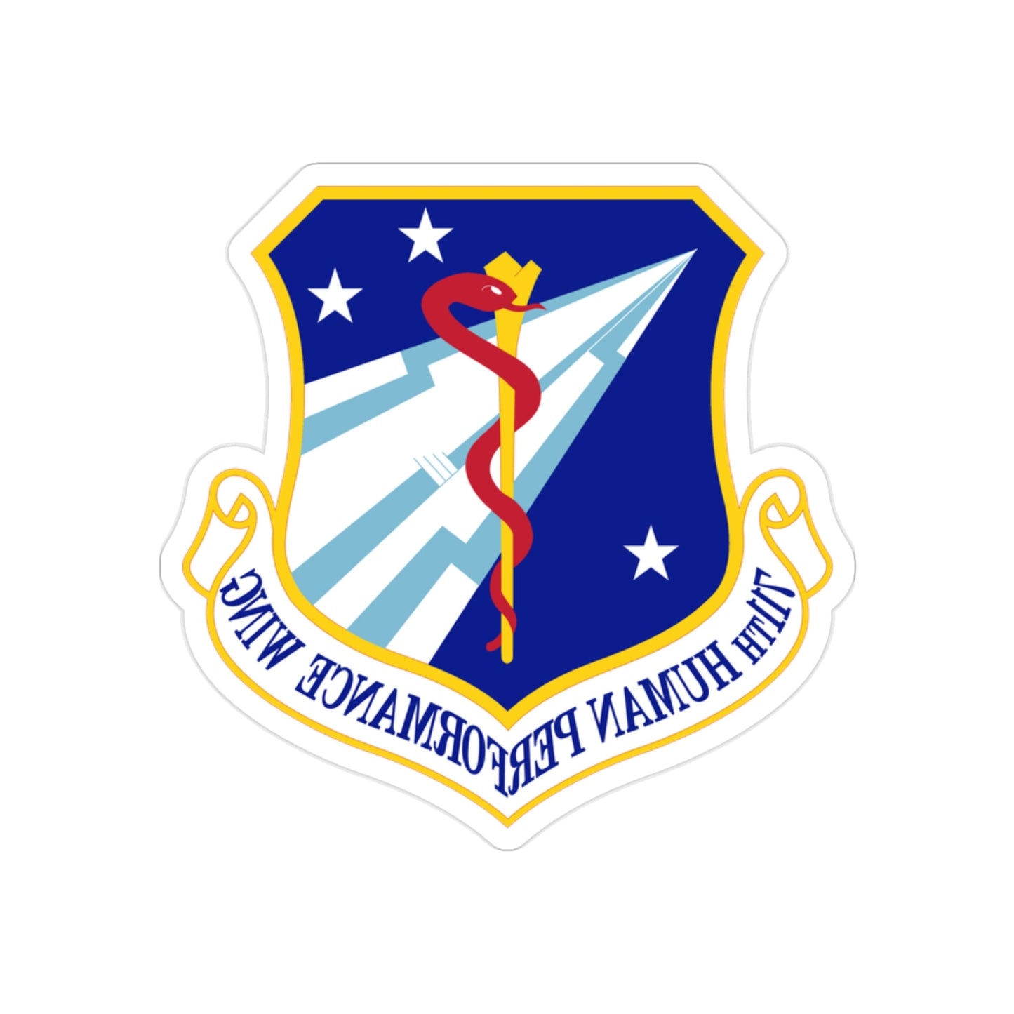 711th Human Performance Wing (U.S. Air Force) REVERSE PRINT Transparent STICKER-2" × 2"-The Sticker Space