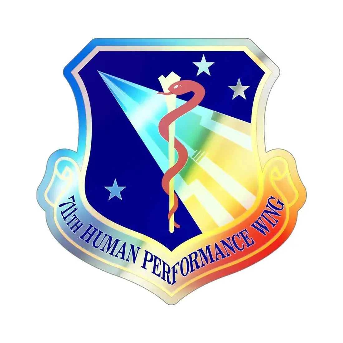 711th Human Performance Wing (U.S. Air Force) Holographic STICKER Die-Cut Vinyl Decal 4 Inch Holographic - The Sticker Space