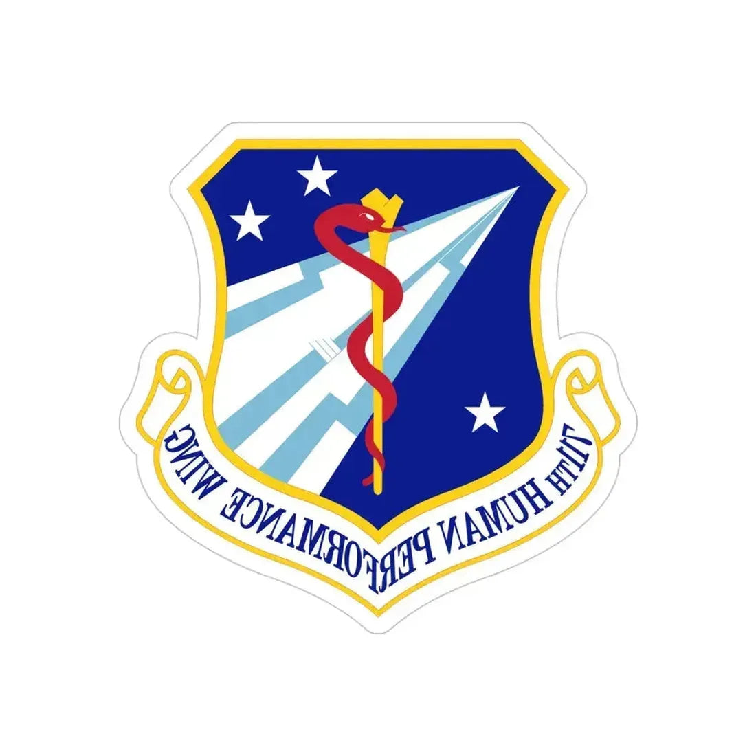 711th Human Performance Wing (U.S. Air Force) REVERSE PRINT Transparent Die-Cut STICKER 4 Inch Die-Cut Transparent - The Sticker Space