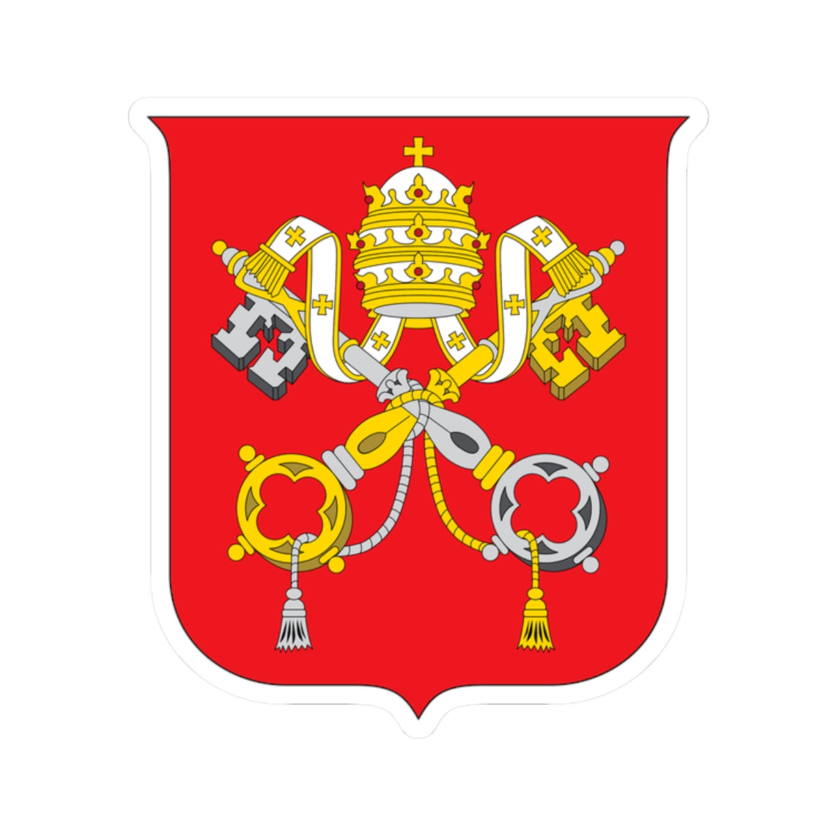 Coat of arms of Vatican City State - STICKER Vinyl Kiss-Cut Decal