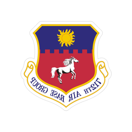 712th Air Base Group (U.S. Air Force) REVERSE PRINT Transparent STICKER-2" × 2"-The Sticker Space