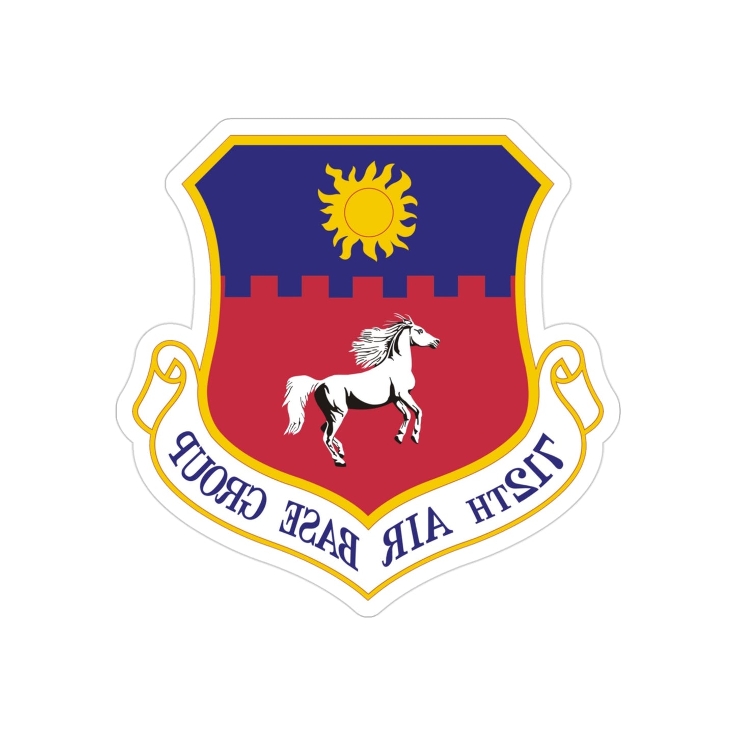 712th Air Base Group (U.S. Air Force) REVERSE PRINT Transparent STICKER-3" × 3"-The Sticker Space