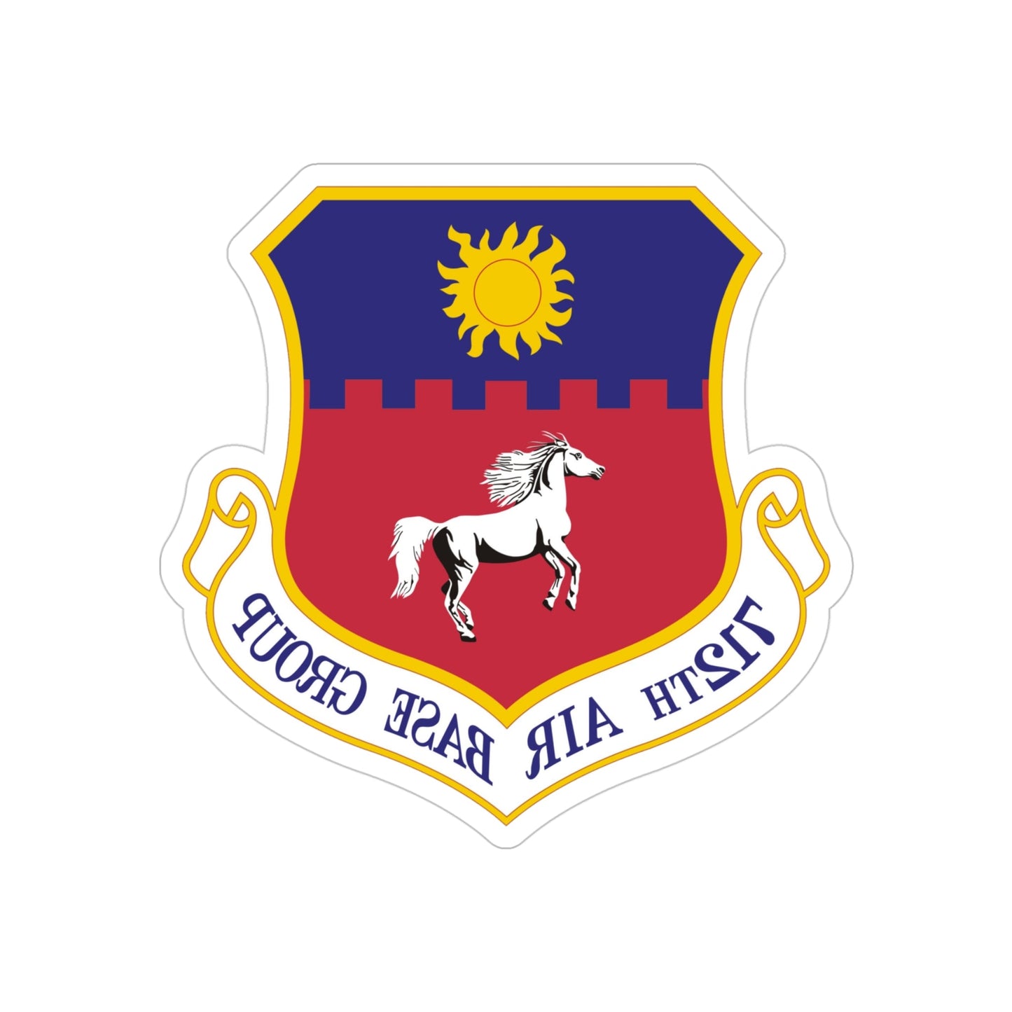 712th Air Base Group (U.S. Air Force) REVERSE PRINT Transparent STICKER-4" × 4"-The Sticker Space