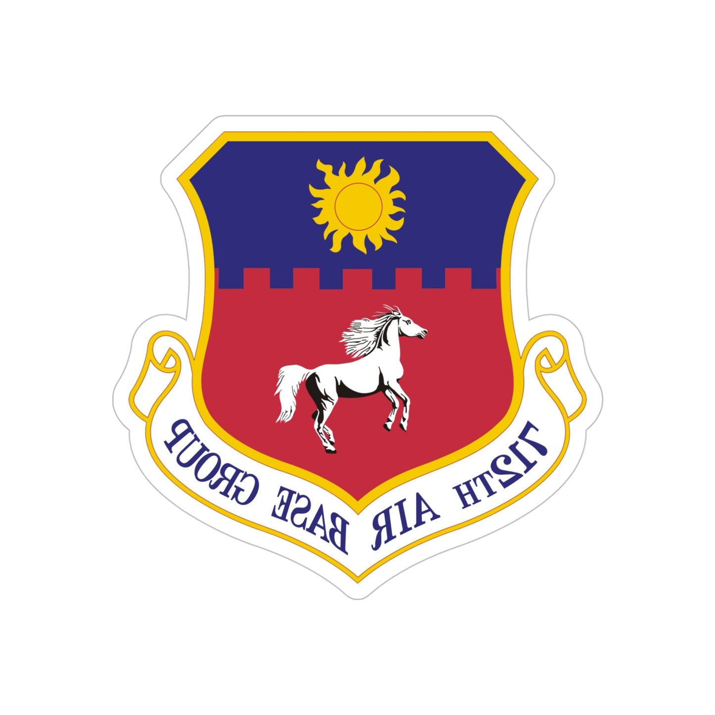 712th Air Base Group (U.S. Air Force) REVERSE PRINT Transparent STICKER-5" × 5"-The Sticker Space