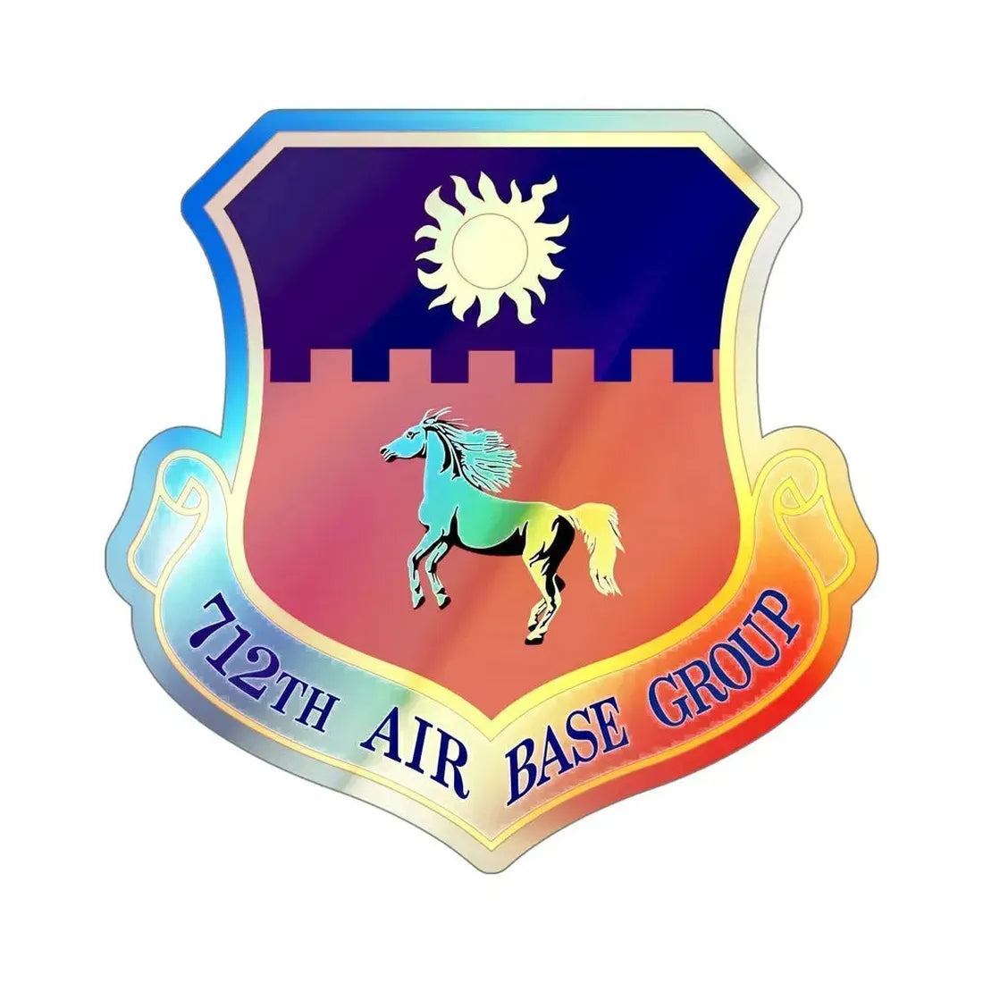 712th Air Base Group (U.S. Air Force) Holographic STICKER Die-Cut Vinyl Decal 5 Inch Holographic - The Sticker Space