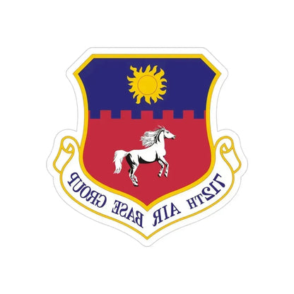 712th Air Base Group (U.S. Air Force) REVERSE PRINT Transparent Die-Cut STICKER 4 Inch Die-Cut Transparent - The Sticker Space