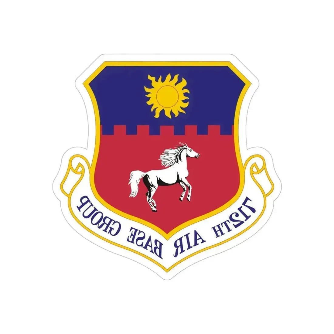 712th Air Base Group (U.S. Air Force) REVERSE PRINT Transparent Die-Cut STICKER 5 Inch Die-Cut Transparent - The Sticker Space
