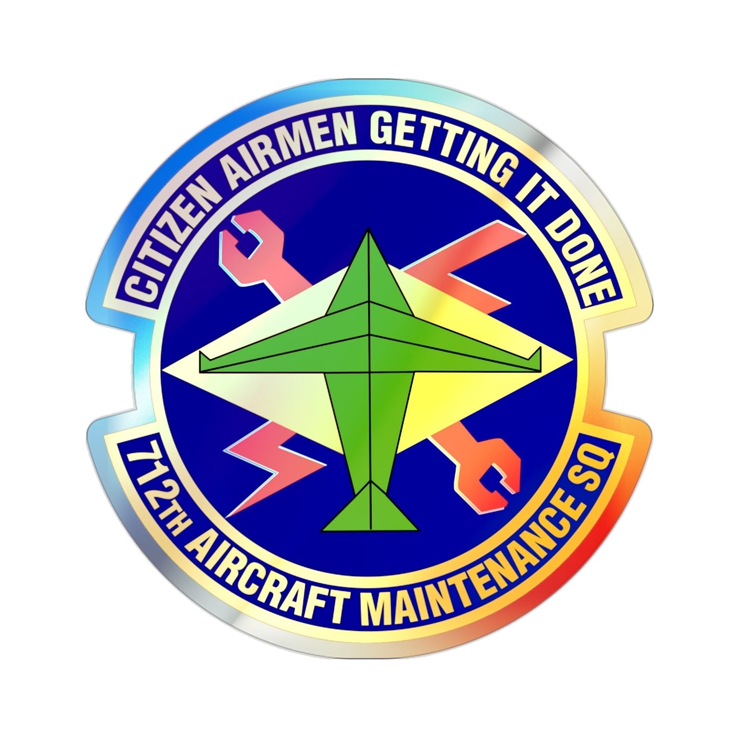 712th Aircraft Maintenance Squadron (U.S. Air Force) Holographic STICKER Die-Cut Vinyl Decal-2 Inch-The Sticker Space