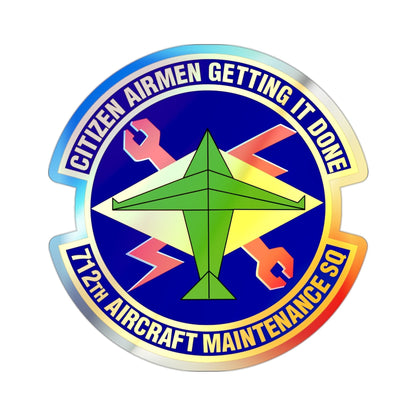 712th Aircraft Maintenance Squadron (U.S. Air Force) Holographic STICKER Die-Cut Vinyl Decal-2 Inch-The Sticker Space