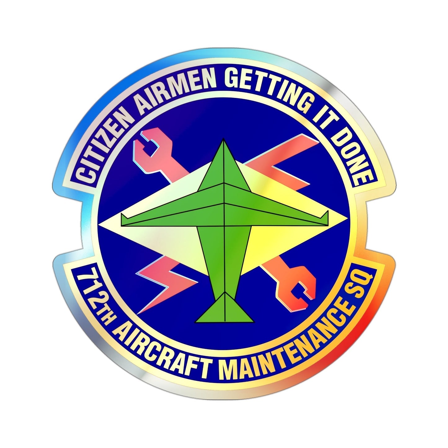 712th Aircraft Maintenance Squadron (U.S. Air Force) Holographic STICKER Die-Cut Vinyl Decal-3 Inch-The Sticker Space