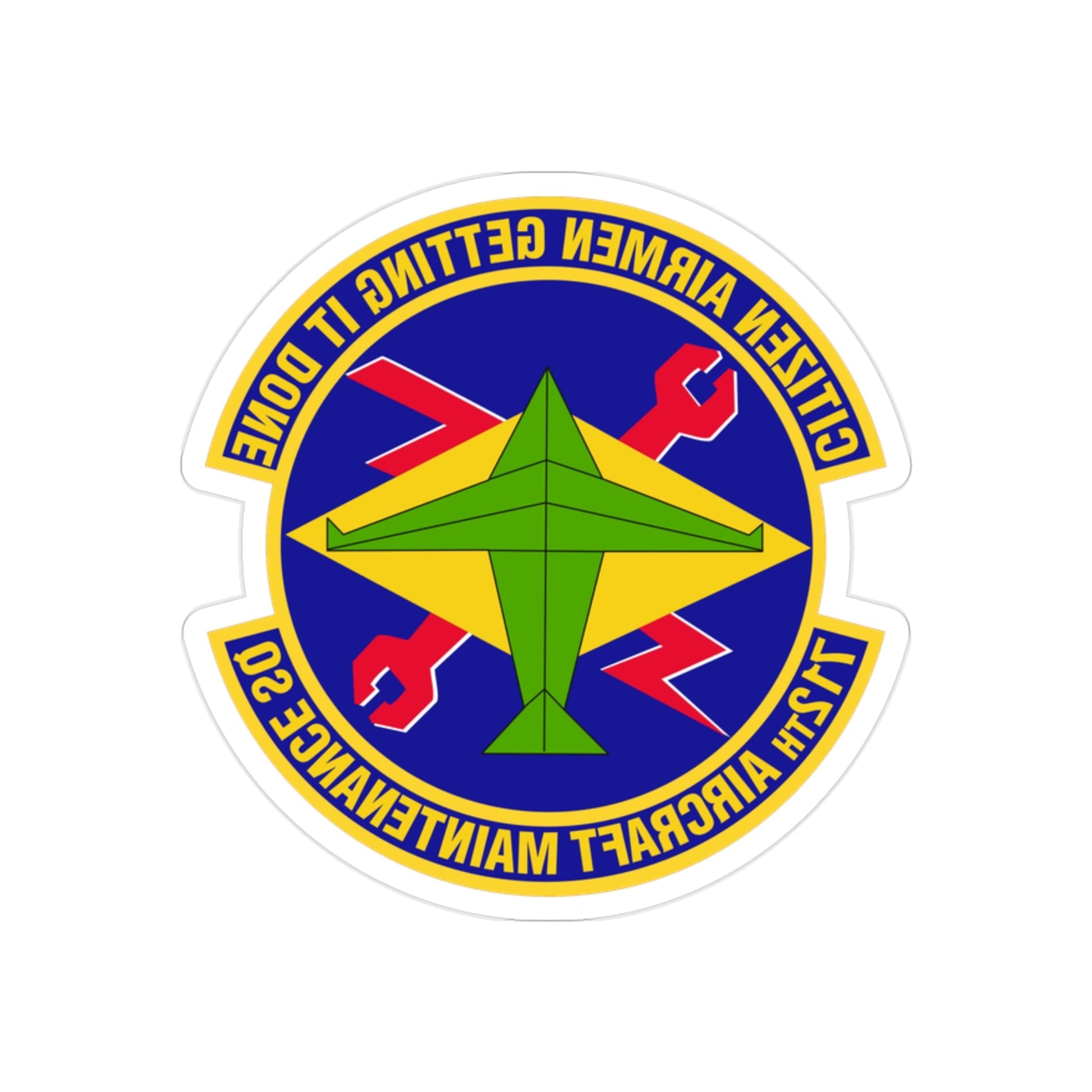 712th Aircraft Maintenance Squadron (U.S. Air Force) REVERSE PRINT Transparent STICKER-2" × 2"-The Sticker Space