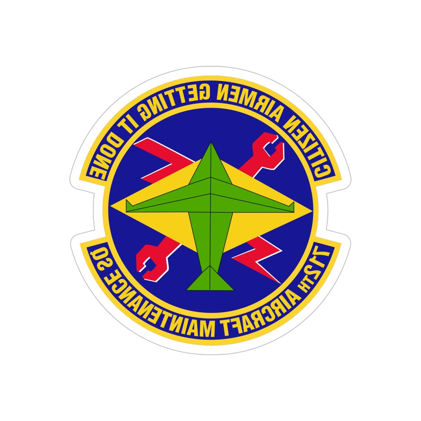 712th Aircraft Maintenance Squadron (U.S. Air Force) REVERSE PRINT Transparent STICKER-5" × 5"-The Sticker Space