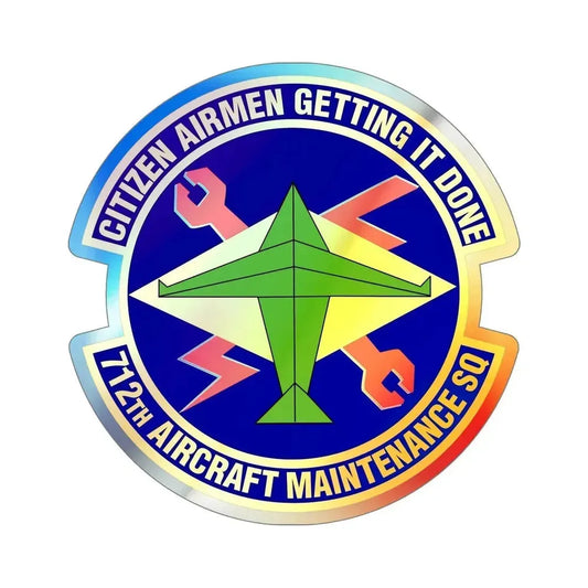 712th Aircraft Maintenance Squadron (U.S. Air Force) Holographic STICKER Die-Cut Vinyl Decal 6 Inch Holographic - The Sticker Space