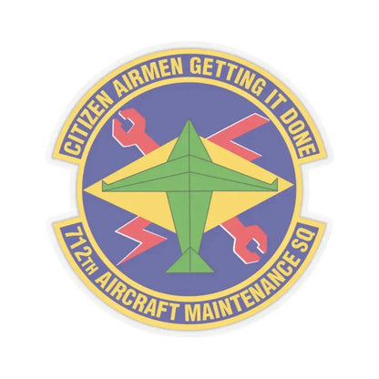 712th Aircraft Maintenance Squadron (U.S. Air Force) STICKER Vinyl Kiss-Cut Decal 2 Inch Transparent - The Sticker Space