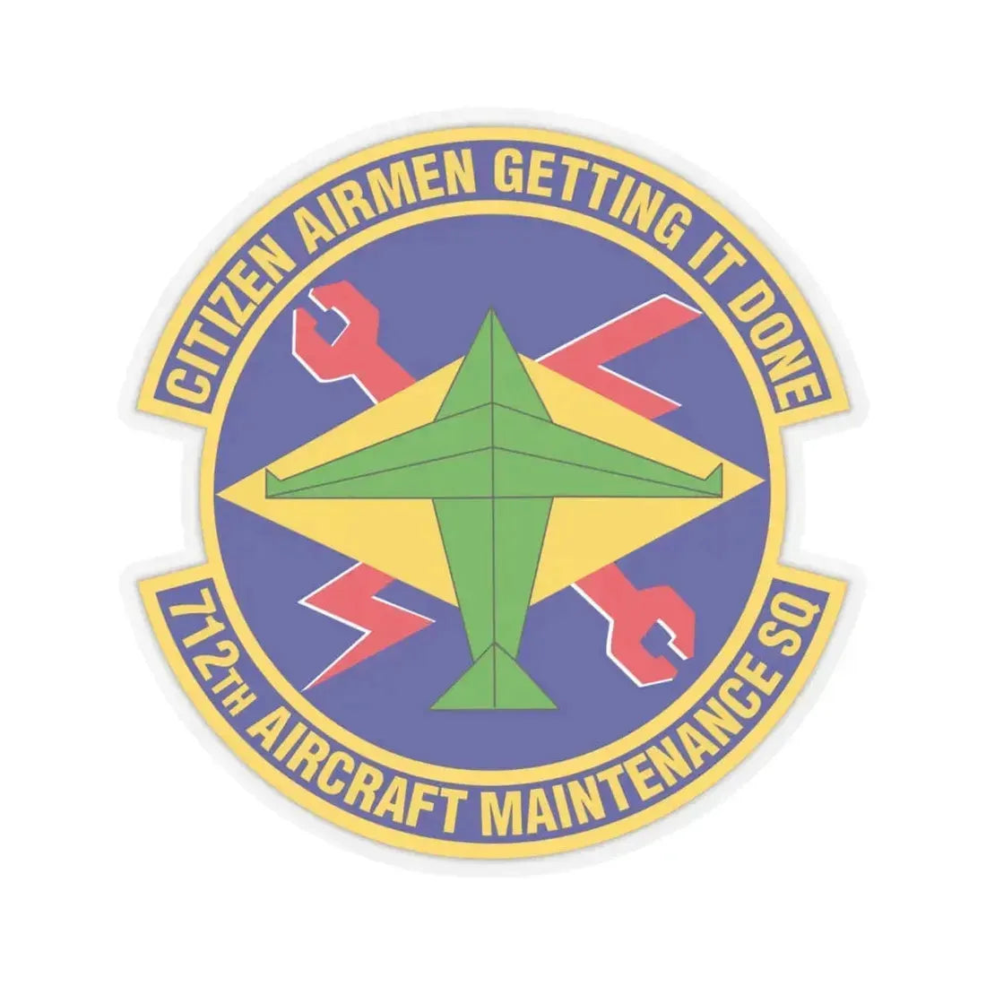 712th Aircraft Maintenance Squadron (U.S. Air Force) STICKER Vinyl Kiss-Cut Decal 4 Inch Transparent - The Sticker Space