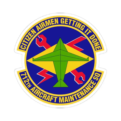712th Aircraft Maintenance Squadron (U.S. Air Force) STICKER Vinyl Kiss-Cut Decal 4 Inch White - The Sticker Space