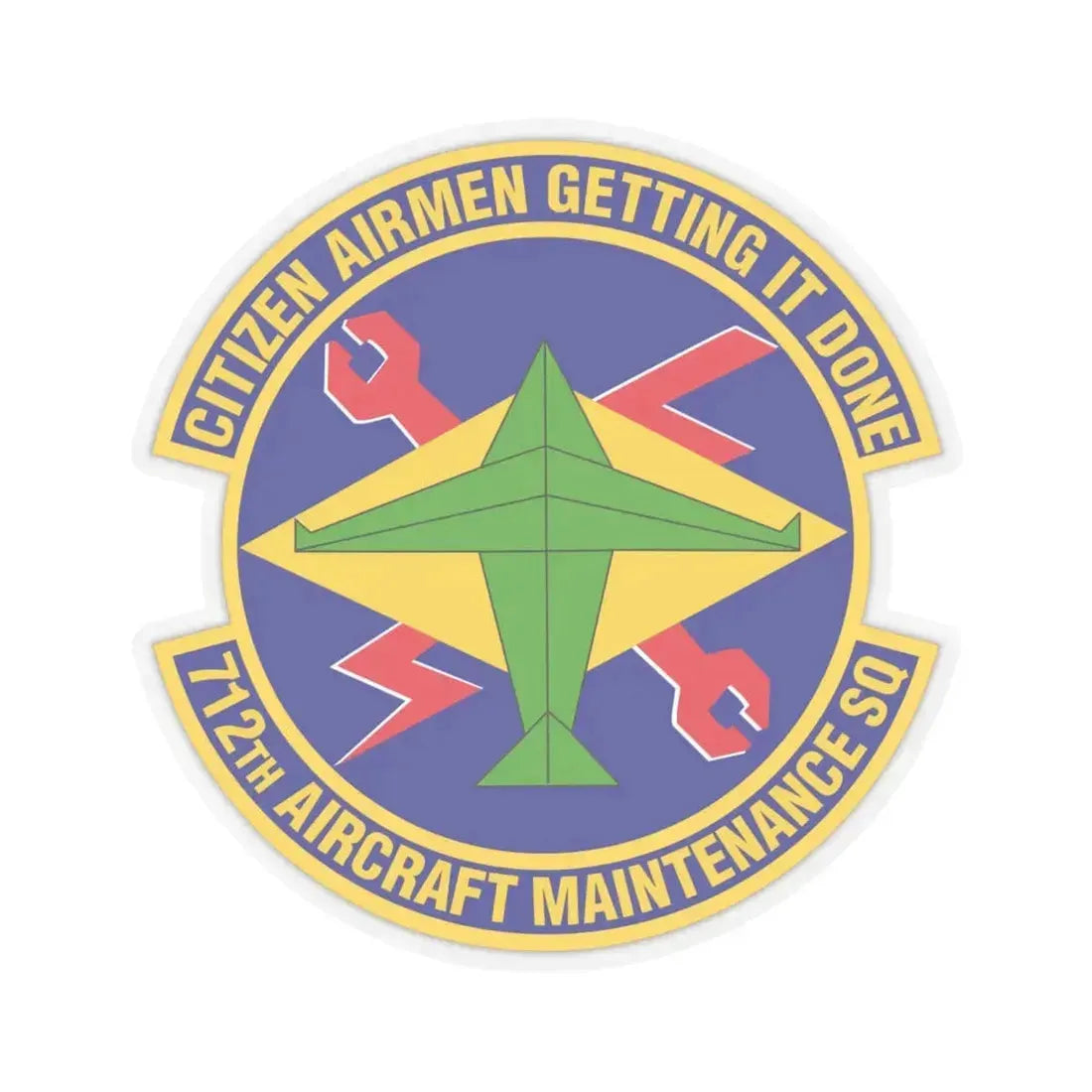 712th Aircraft Maintenance Squadron (U.S. Air Force) STICKER Vinyl Kiss-Cut Decal 6 Inch Transparent - The Sticker Space
