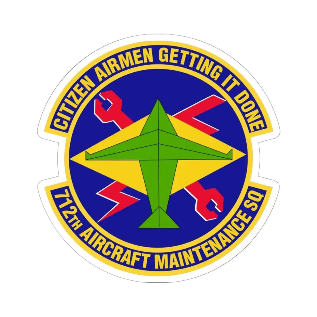 712th Aircraft Maintenance Squadron (U.S. Air Force) STICKER Vinyl Kiss-Cut Decal 6 Inch White - The Sticker Space