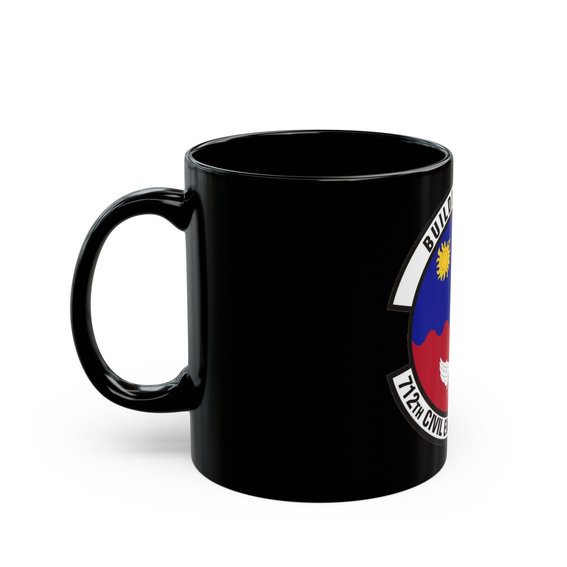 712th Civil Engineer Squadron (U.S. Air Force) Black Coffee Mug-The Sticker Space