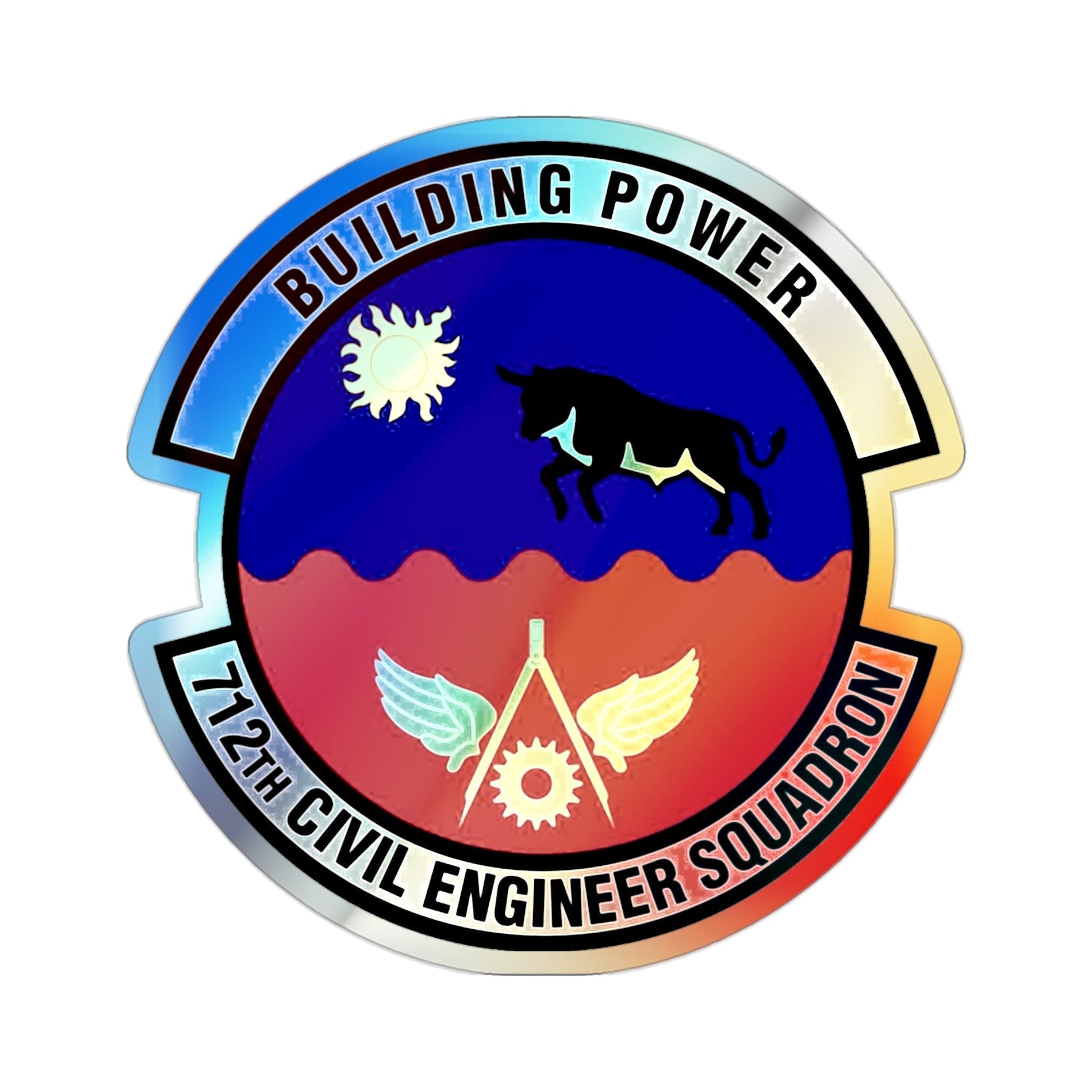 712th Civil Engineer Squadron (U.S. Air Force) Holographic STICKER Die-Cut Vinyl Decal-2 Inch-The Sticker Space