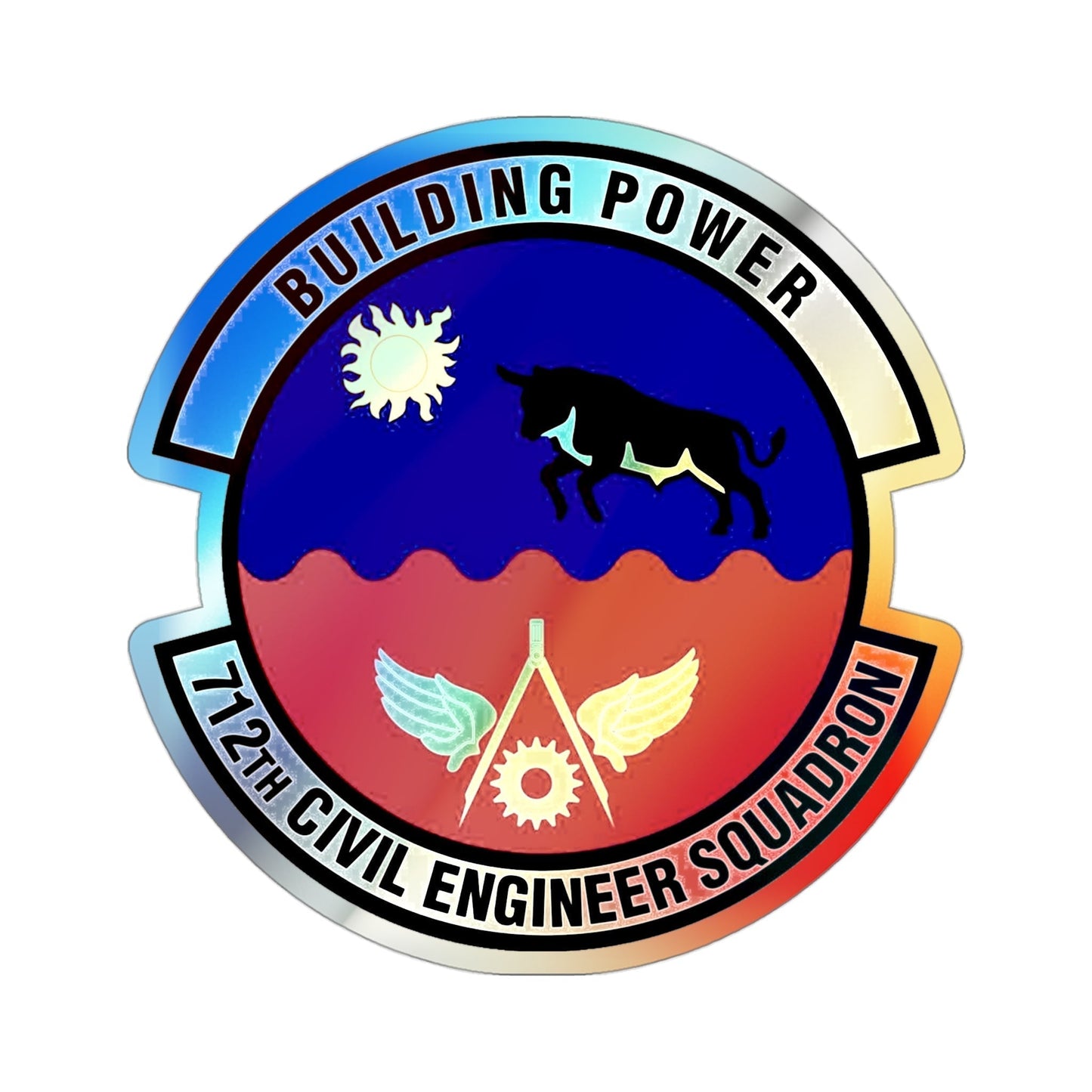 712th Civil Engineer Squadron (U.S. Air Force) Holographic STICKER Die-Cut Vinyl Decal-3 Inch-The Sticker Space