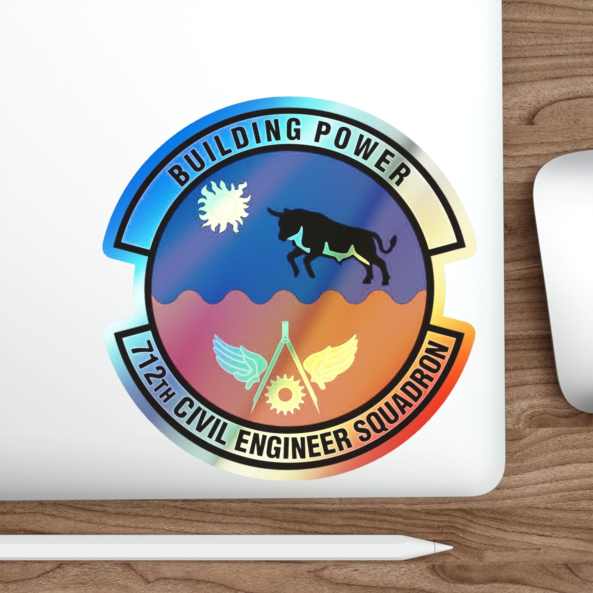 712th Civil Engineer Squadron (U.S. Air Force) Holographic STICKER Die-Cut Vinyl Decal-The Sticker Space