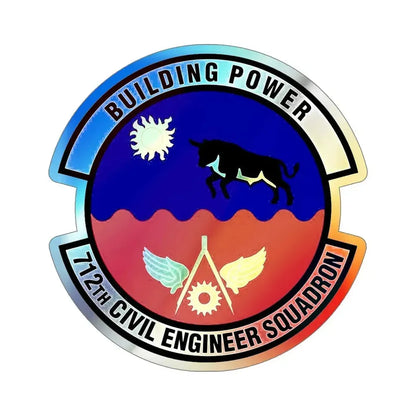 712th Civil Engineer Squadron (U.S. Air Force) Holographic STICKER Die-Cut Vinyl Decal 6 Inch Holographic - The Sticker Space