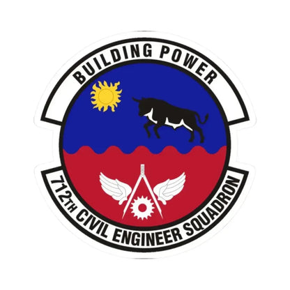 712th Civil Engineer Squadron (U.S. Air Force) STICKER Vinyl Kiss-Cut Decal 2 Inch White - The Sticker Space