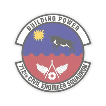 712th Civil Engineer Squadron (U.S. Air Force) STICKER Vinyl Kiss-Cut Decal 6 Inch Transparent - The Sticker Space