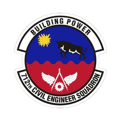 712th Civil Engineer Squadron (U.S. Air Force) STICKER Vinyl Kiss-Cut Decal 6 Inch White - The Sticker Space