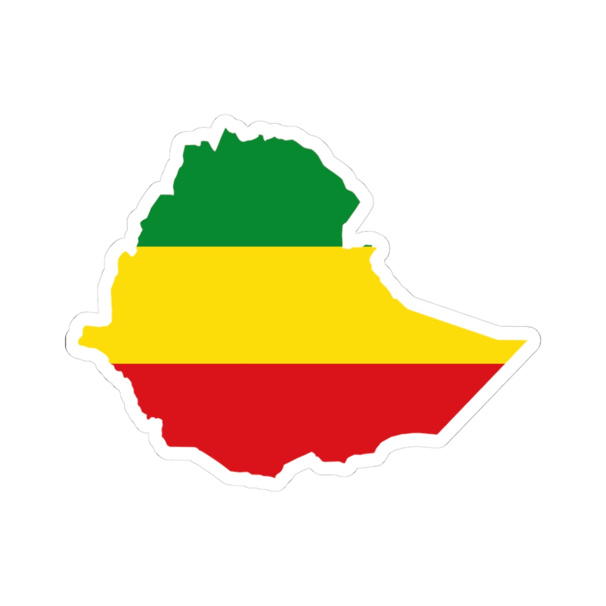Flag map of Ethiopia 1993-1996 (Ethiopia) STICKER Vinyl Kiss-Cut Decal