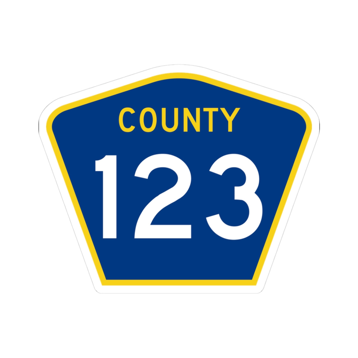 County 123 MN (Minnesota) (Road Sign) STICKER Vinyl Kiss-Cut Decal