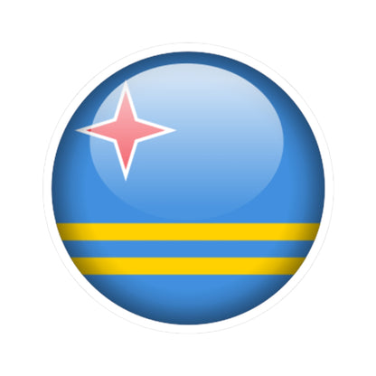 Flag orb Aruba (Netherlands) STICKER Vinyl Kiss-Cut Decal