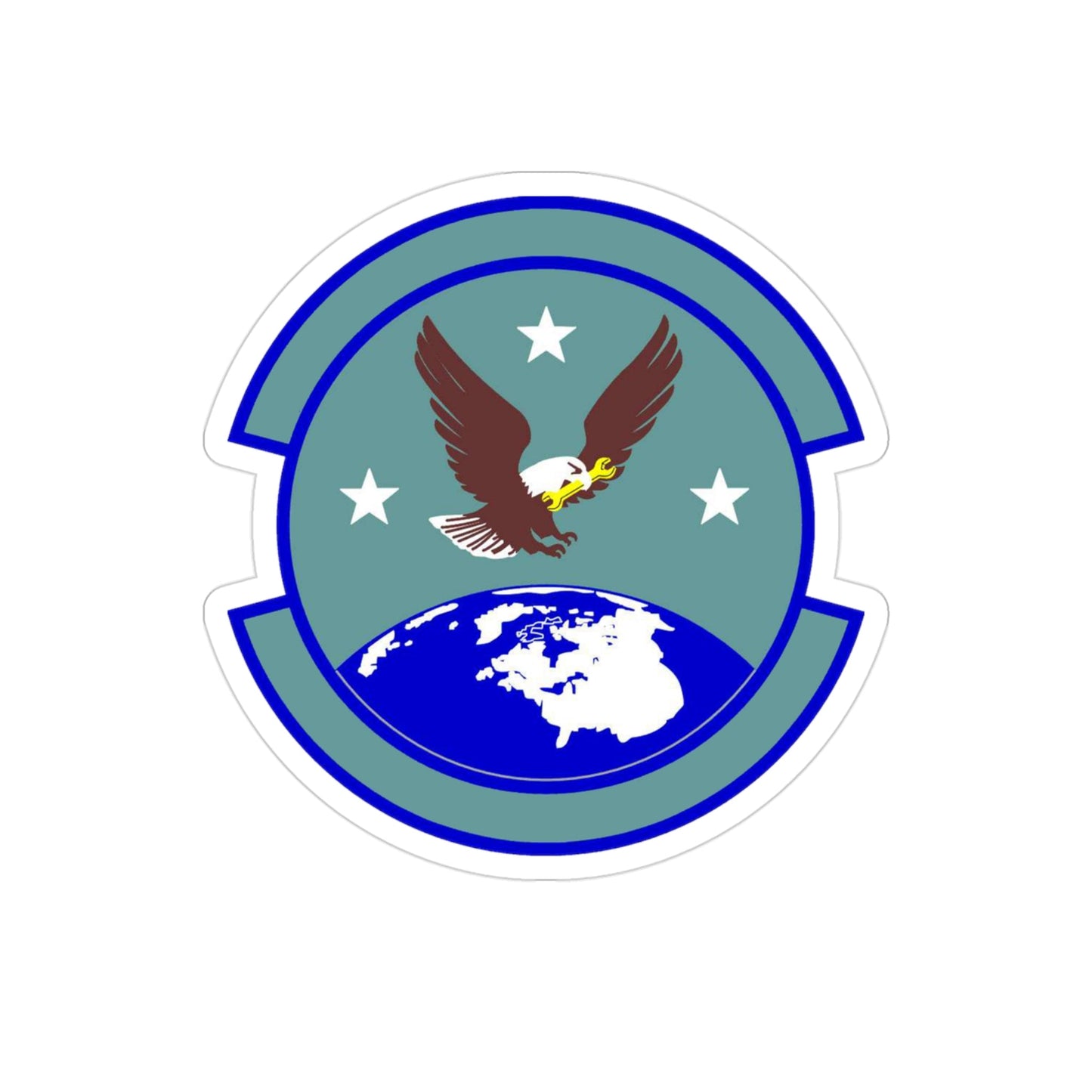 714 Aircraft Maintenance Squadron AFRC (U.S. Air Force) REVERSE PRINT Transparent STICKER-3" × 3"-The Sticker Space