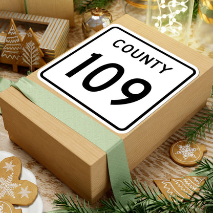 County 109 square (Minnesota) (Road Sign) STICKER Vinyl Kiss-Cut Decal
