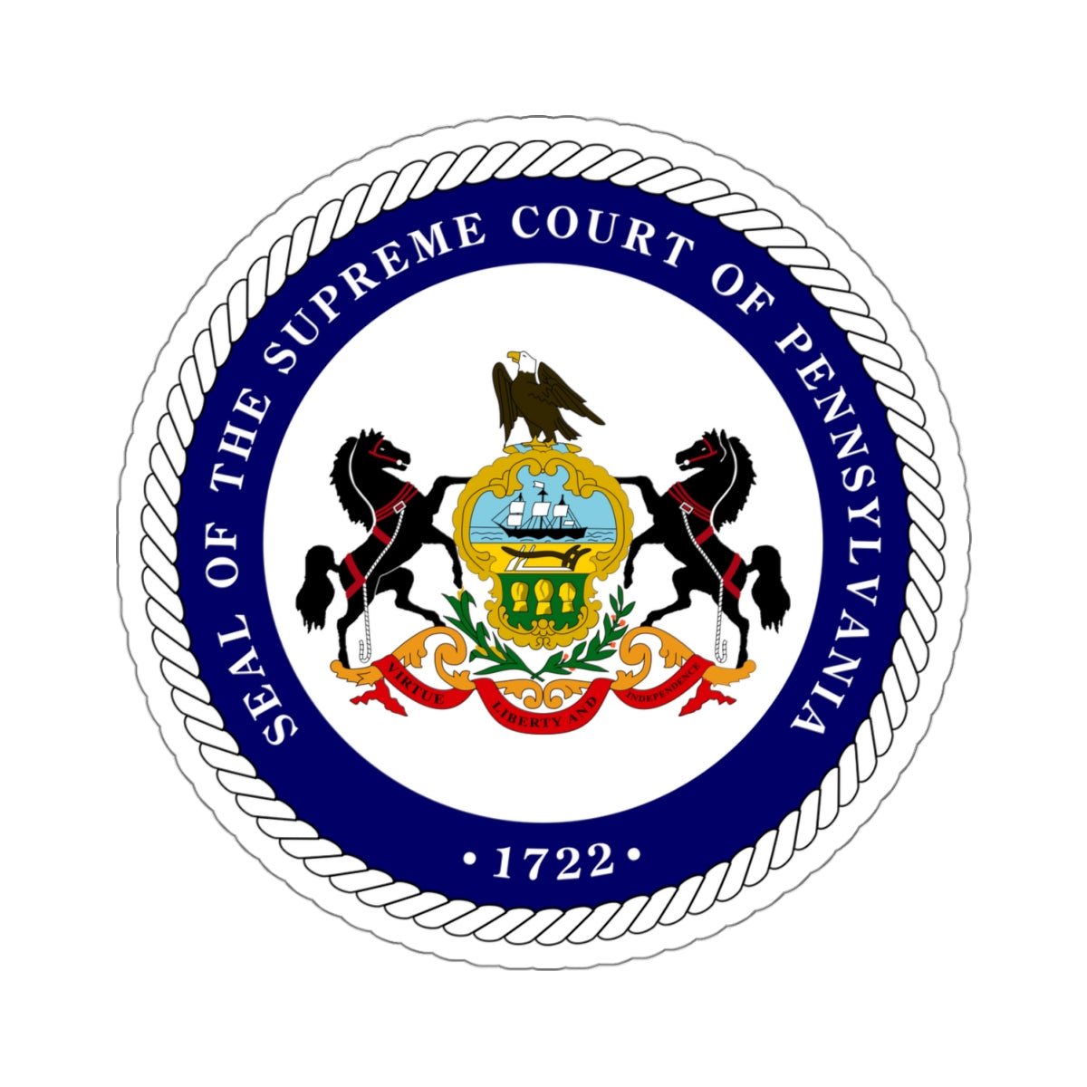 Seal of the Supreme Court of Pennsylvania v2 - STICKER Vinyl Kiss-Cut Decal