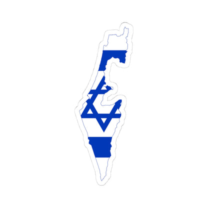 Flag-map of Israel precise boundaries (Israel) STICKER Vinyl Kiss-Cut Decal