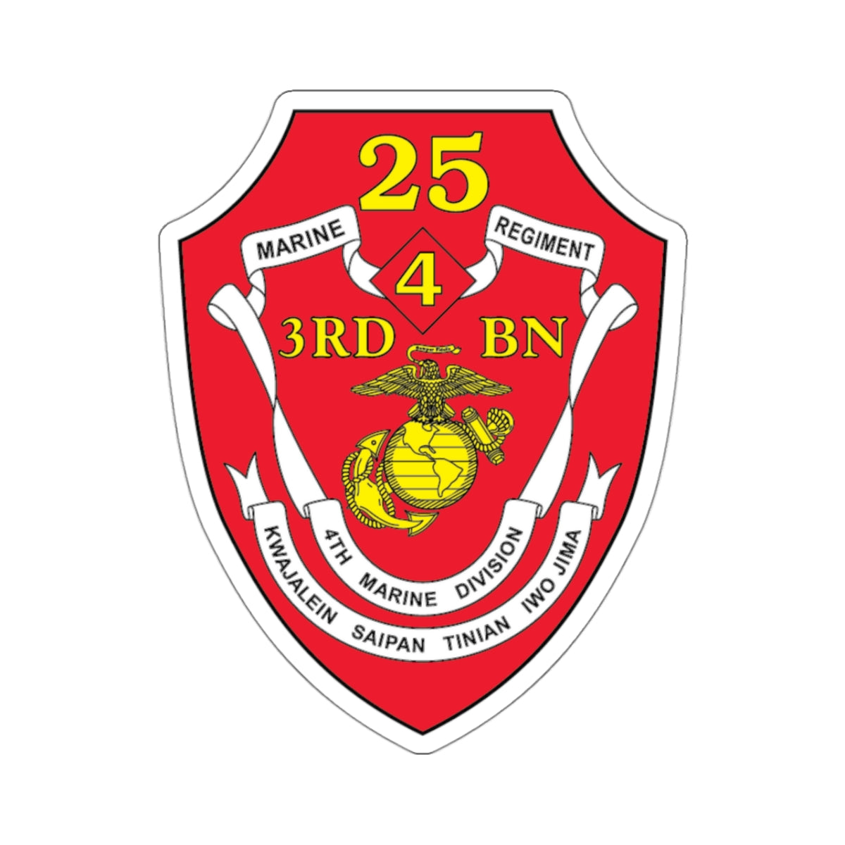 3rd BN 25th Marines 4th Marine Div (USMC) STICKER Vinyl Kiss-Cut Decal