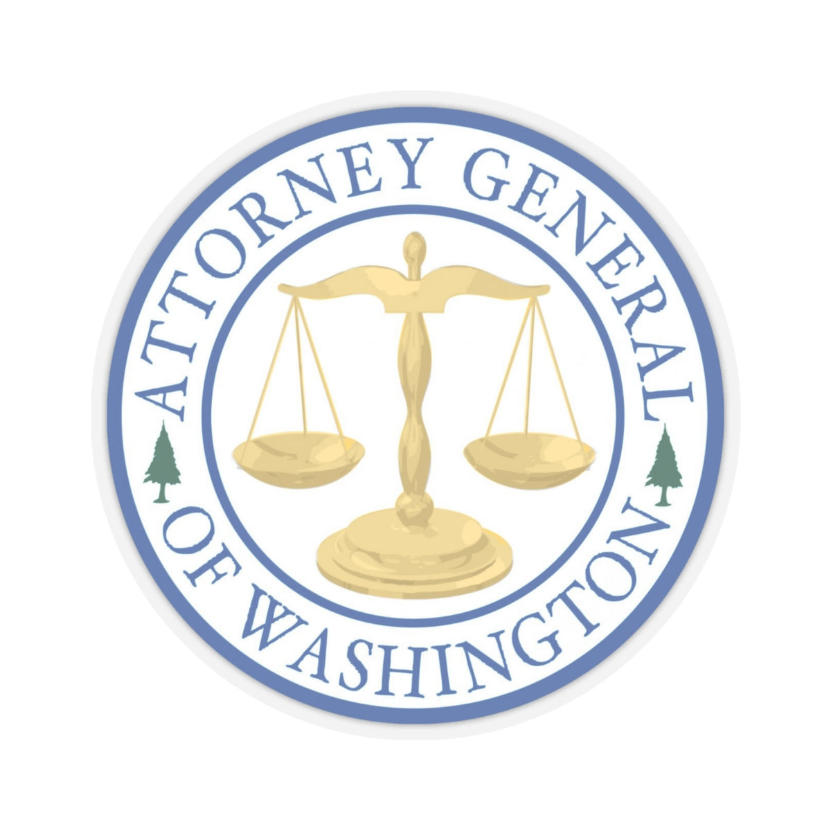 Attorney General of Washington AGO - STICKER Vinyl Kiss-Cut Decal-6 Inch-Transparent-The Sticker Space