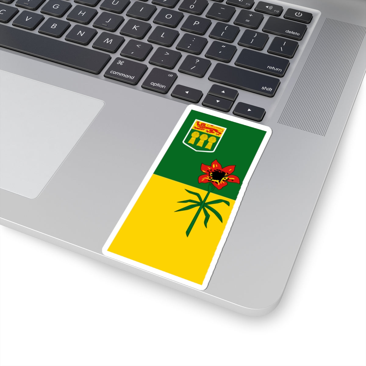 Flag-map of Saskatchewan (Canada) STICKER Vinyl Kiss-Cut Decal